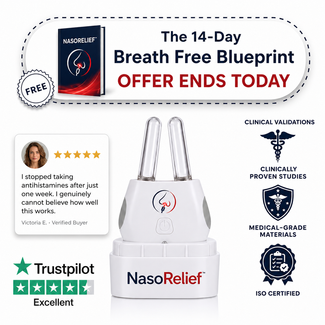 NasoRelief Phototherapy Rhinitis Intranasal LED Couples Pack